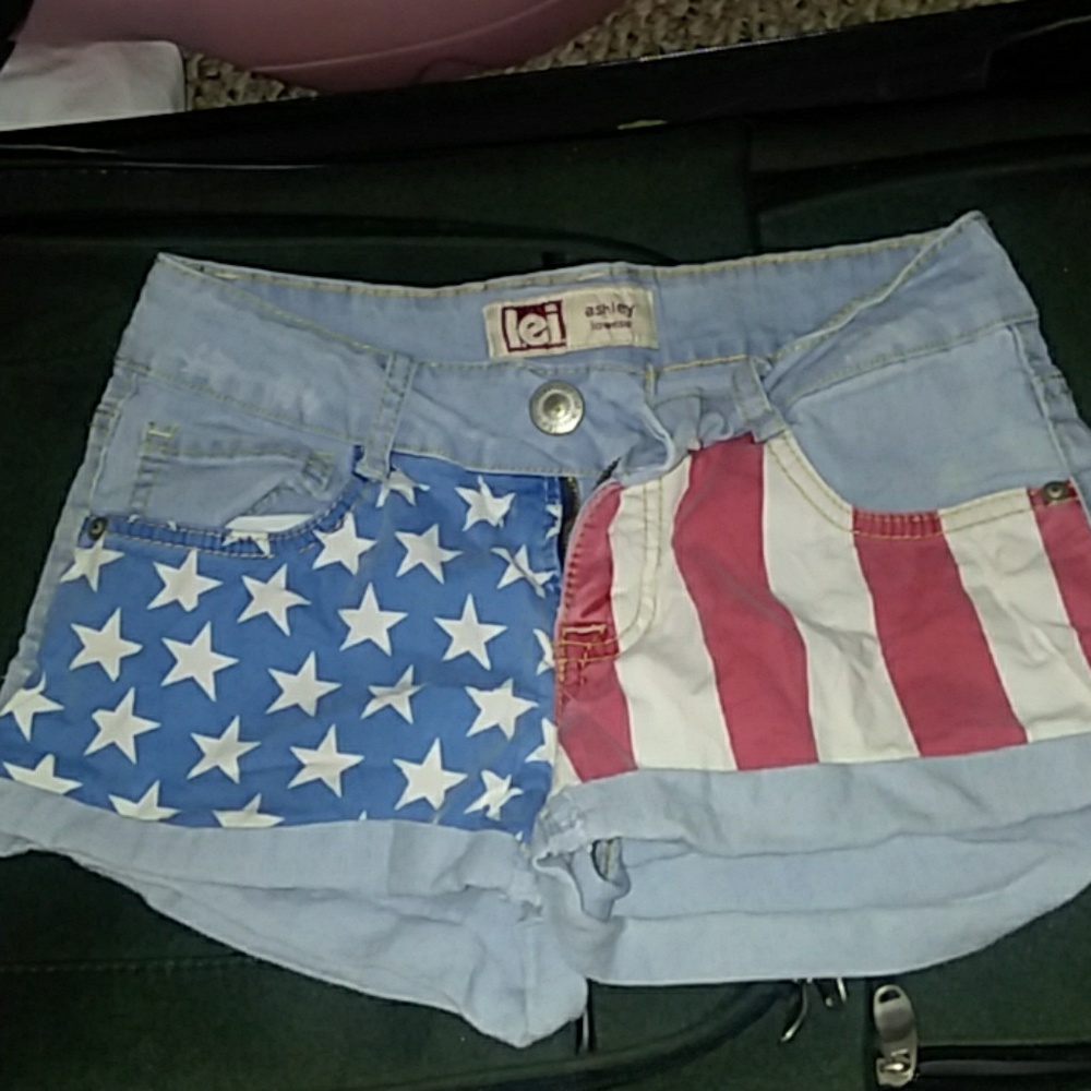 American flag jean shorts
